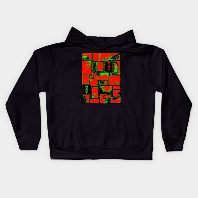 Granny s Things ART in Red Black and Green Kids Hoodie by Heatherian